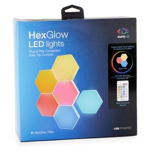 aura LED 6-Pack HexGlow LED Lights New In Box Sealed